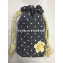 Cute Dots Drawstring Cotton Bag Promotion Packing Bag